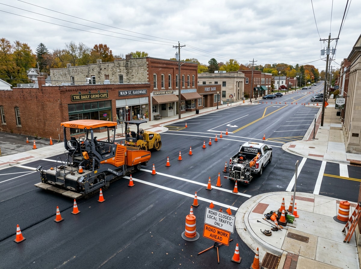 Road resurfacing and infrastructure improvement project in a small Tennessee city